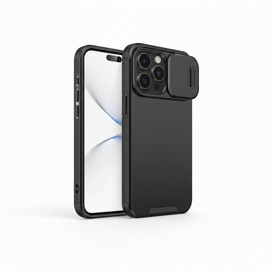 Shockproof Slide Camera Case with Lens Protector – For iPhone 12 to 15 Pro & Pro Max