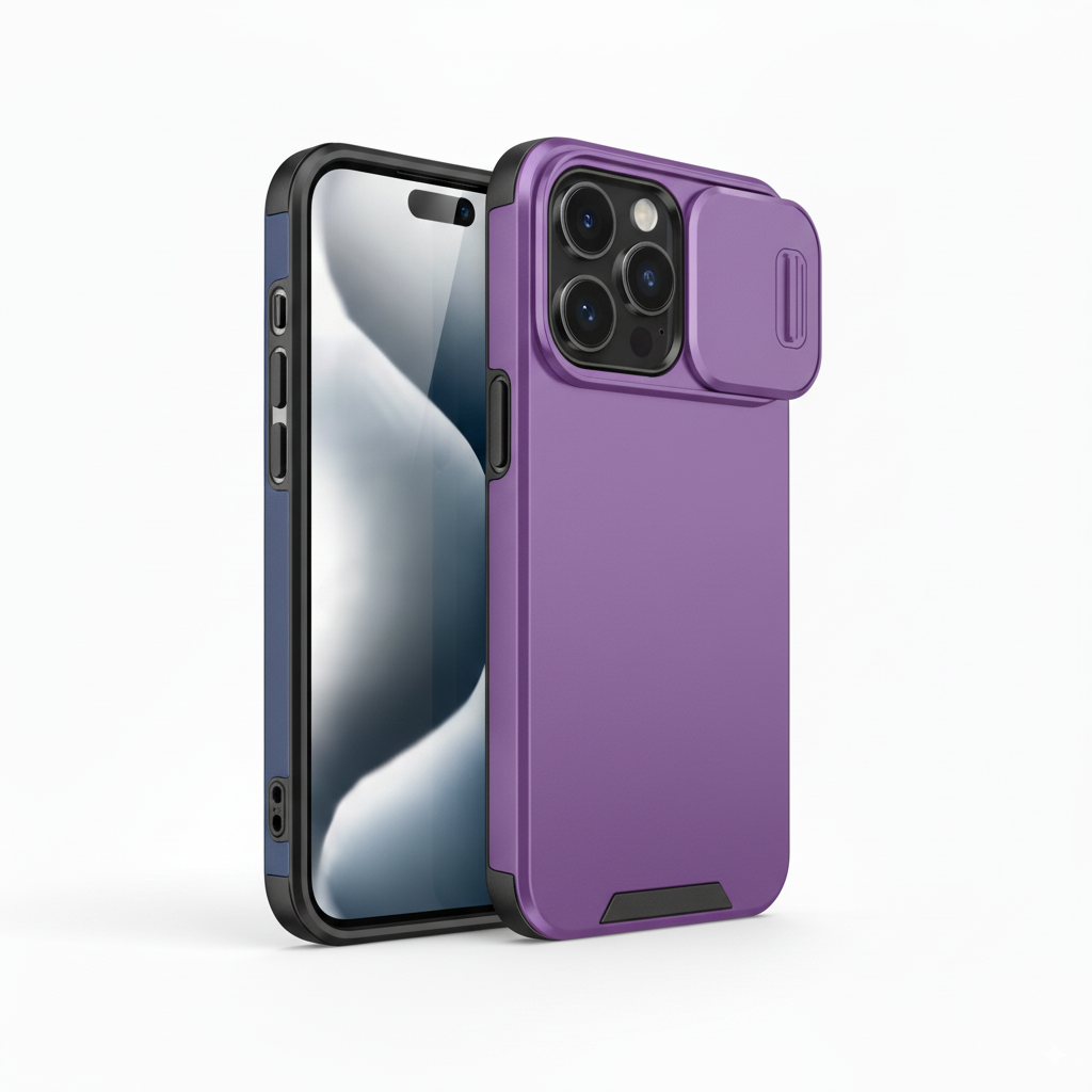 Shockproof Slide Camera Case with Lens Protector – For iPhone 12 to 15 Pro & Pro Max